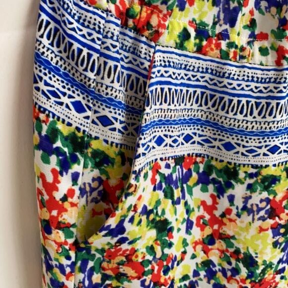 Cabi Fiesta Strappy Floral Romper Coverall Shorts Multi Color Medium - Picture 9 of 12